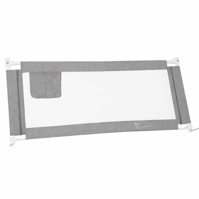 Bed-railing-safety-locking-guard-rail-200cm-grey-186071 Sigurnosna ograda za krevet s bravom 200 cm, siva