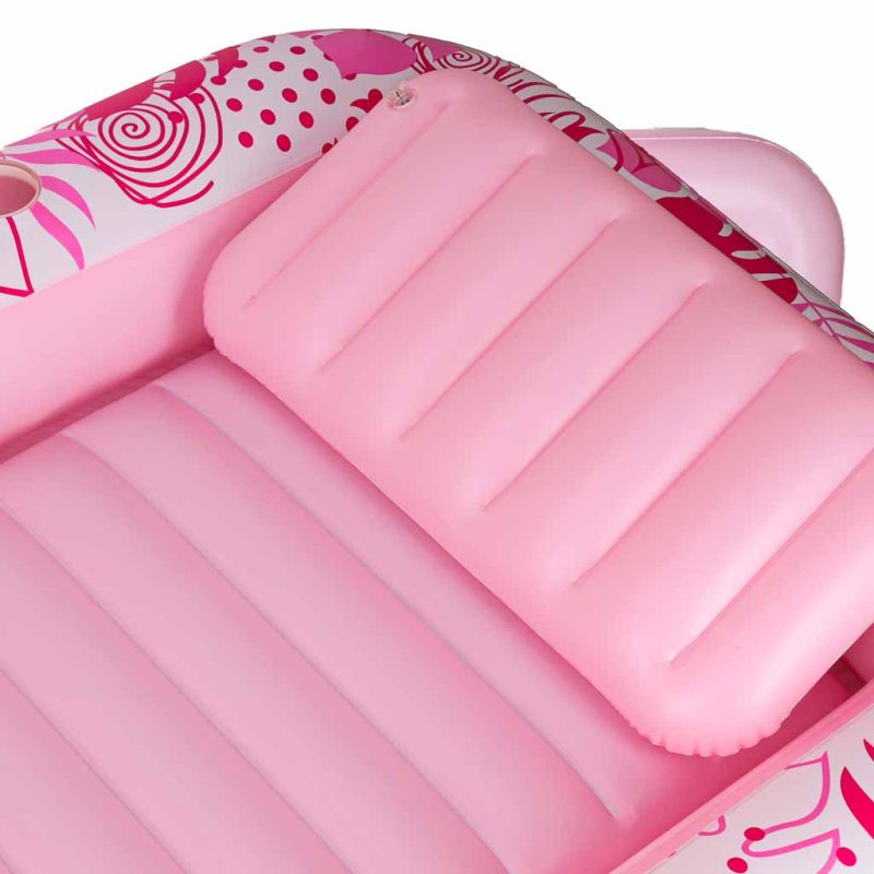 Napuhana ležaljka madrac za plivanje i jastuk 175 cm, ružičasta
