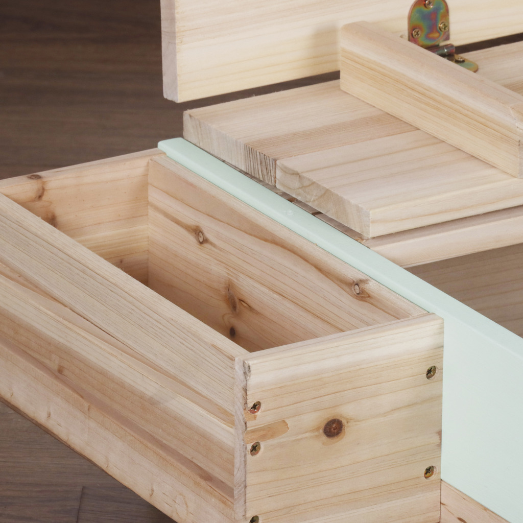 LULILO Vendo drveni pješčanik s rotirajućom nadstrešnicom od 360° i klupom s mogućnošću zatvaranja 120 cm