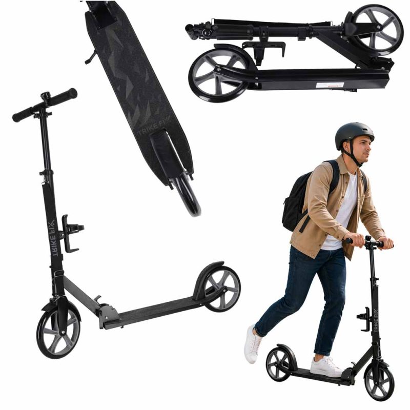 Trike Fix gradski skuter sklopivi s kotačima 200 mm, sivi