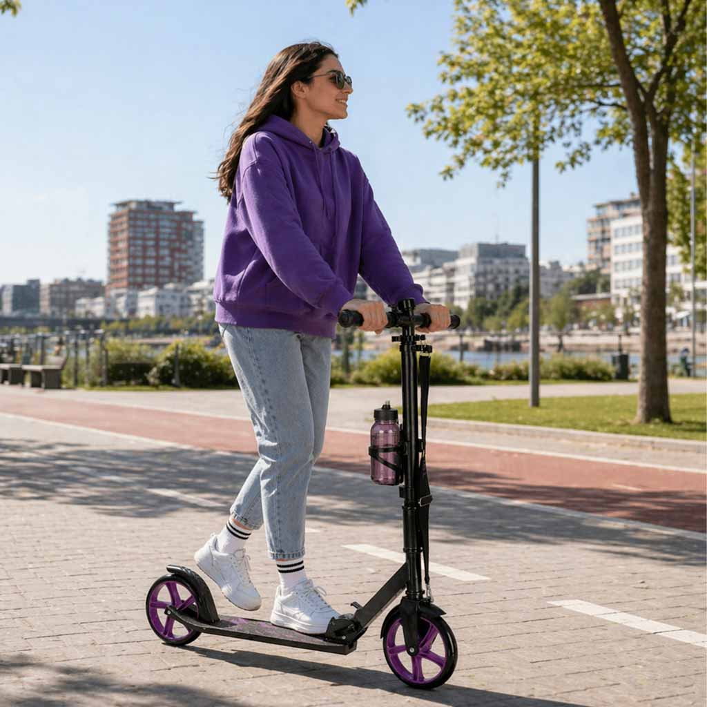 Trike Fix gradski skuter sklopivi s kotačima 200 mm, ljubičasti