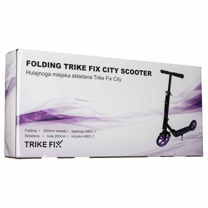 Trike Fix gradski skuter sklopivi s kotačima 200 mm, ljubičasti