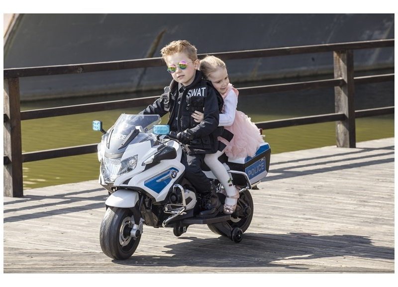 Policijski BMW motor na akumulator bijeli