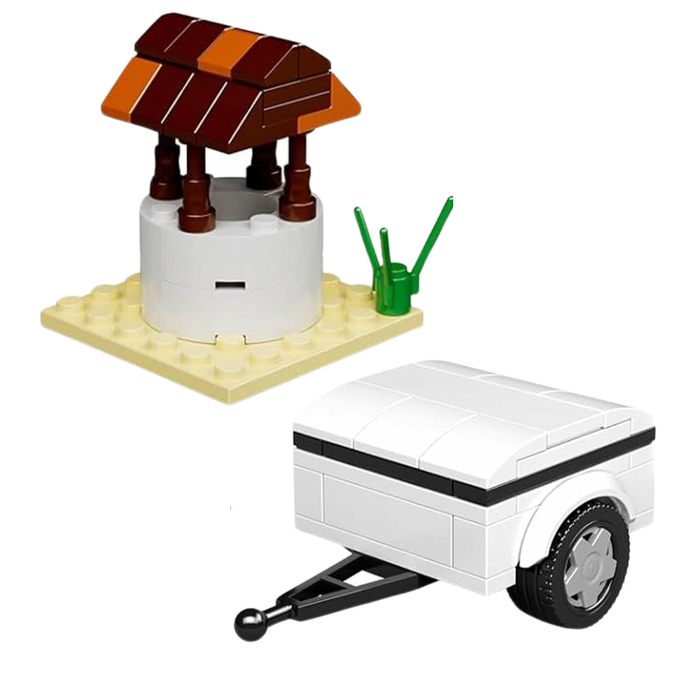 Set građevinskih kockica Automobil Fiat 126 Maluch s prikolicom 393 dijela.