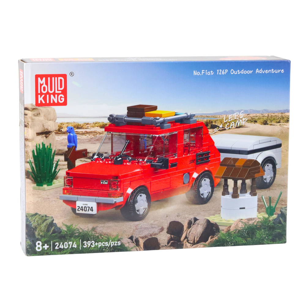 Set građevinskih kockica Automobil Fiat 126 Maluch s prikolicom 393 dijela.