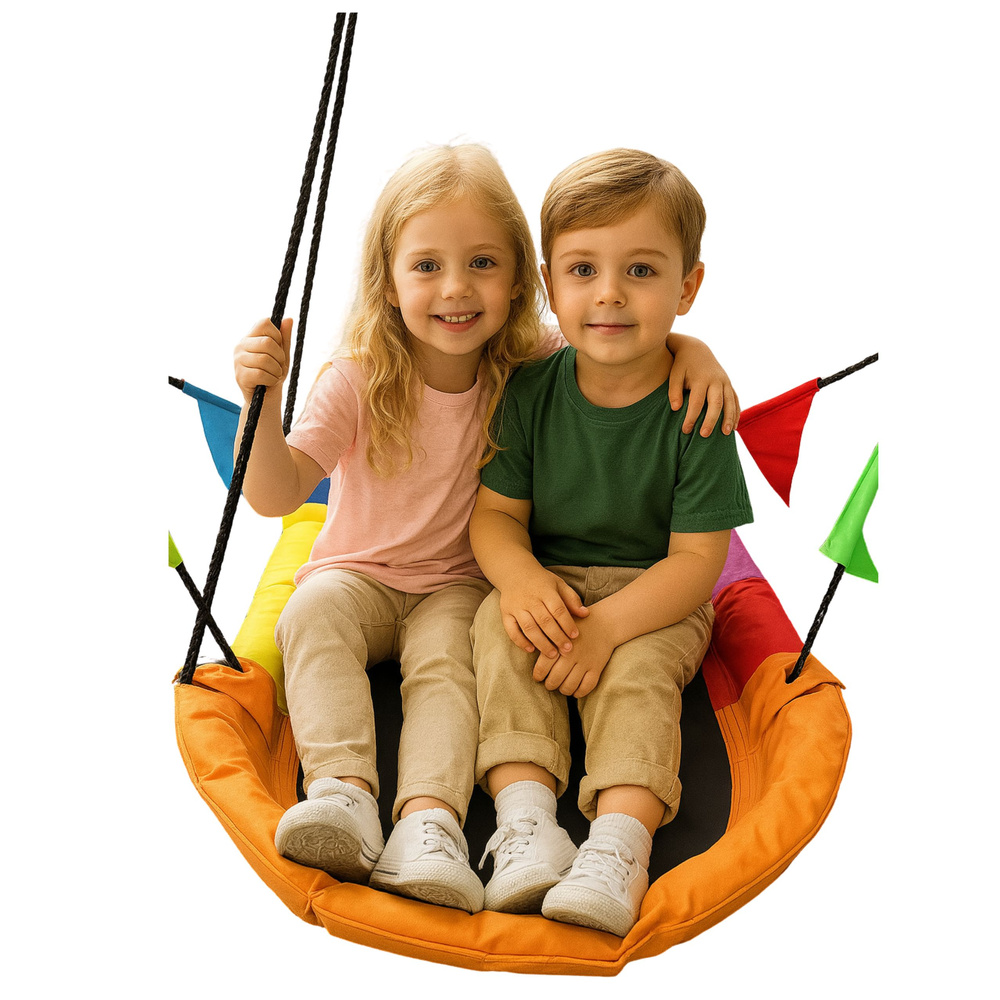 Vrtna ljuljačka Rodino gnijezdo pravokutno šareno 167 x 75 cm