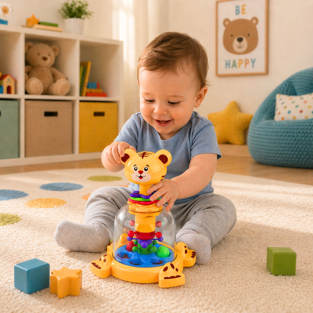 Interaktivni vrtuljak s lopticama za bebe Tigar