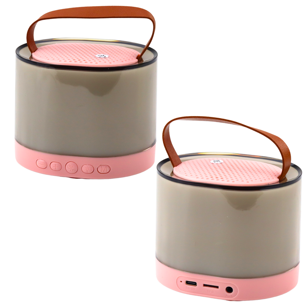 Karaoke komplet Zvučnik Mikrofon Bežični K52 RGB Bluetooth Roza