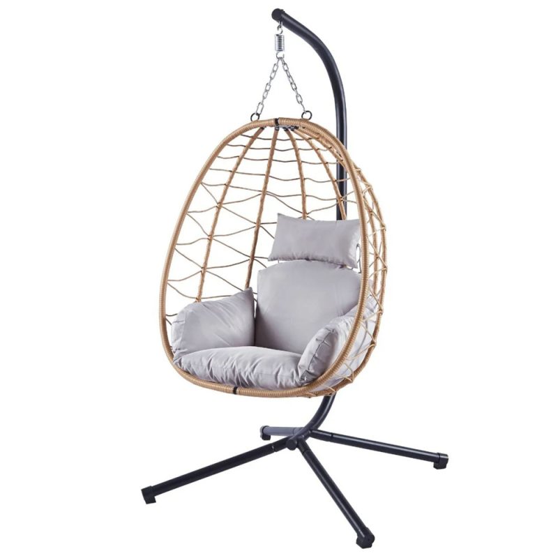 Viseća stolica za ljuljanje, smeđi okvir