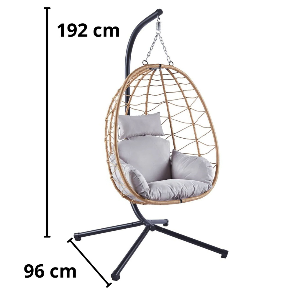 Viseća stolica za ljuljanje, smeđi okvir