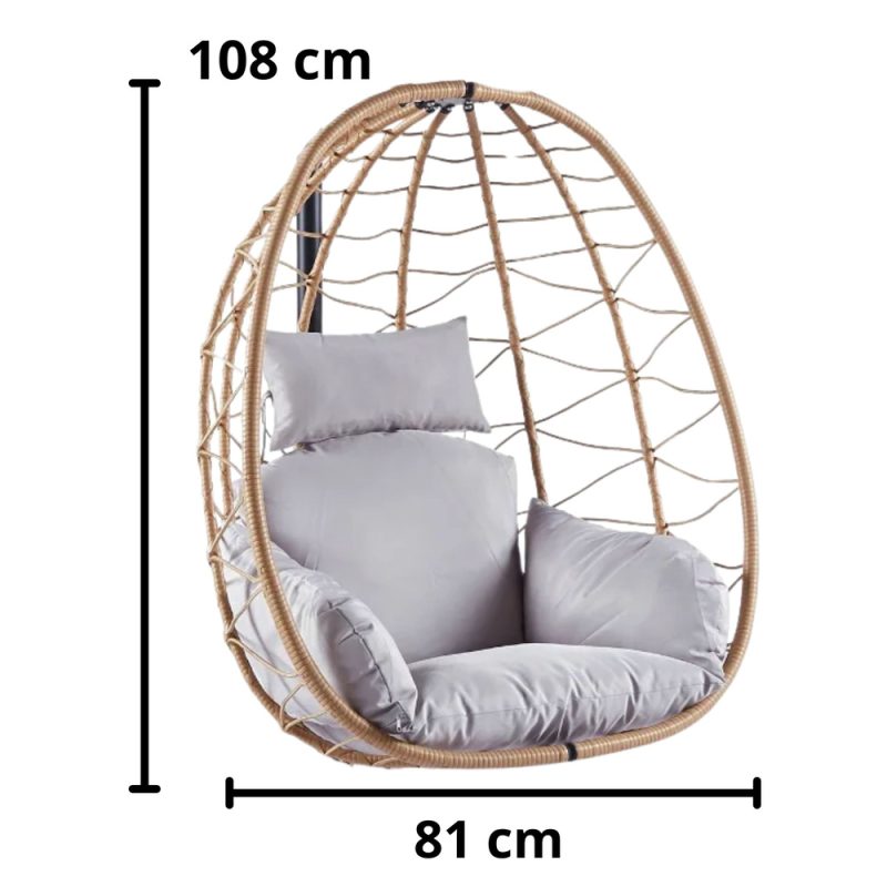 Viseća stolica za ljuljanje, smeđi okvir