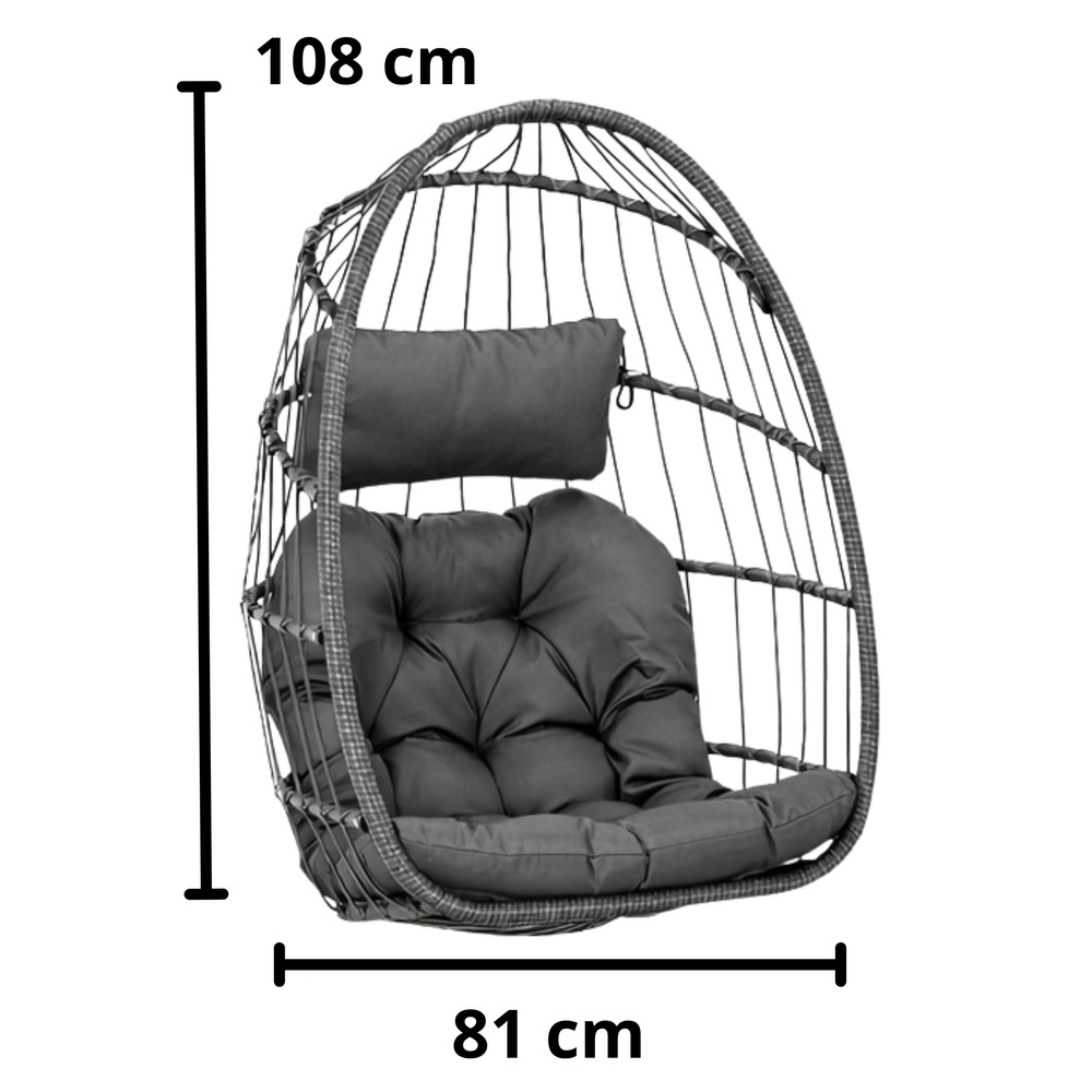 Viseća stolica za ljuljanje, sivi okvir