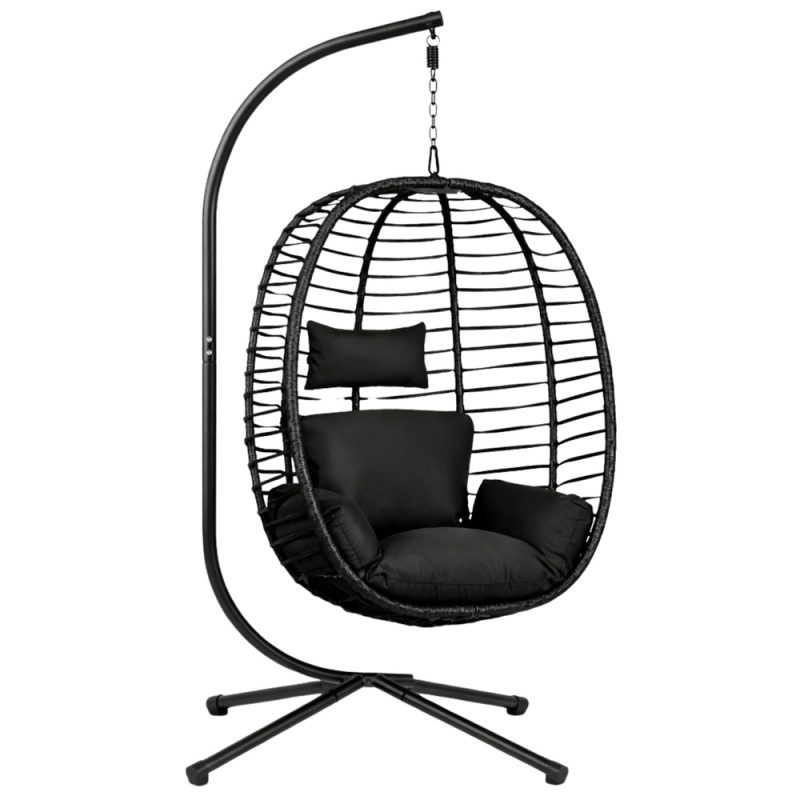 Viseća stolica za ljuljanje, crna