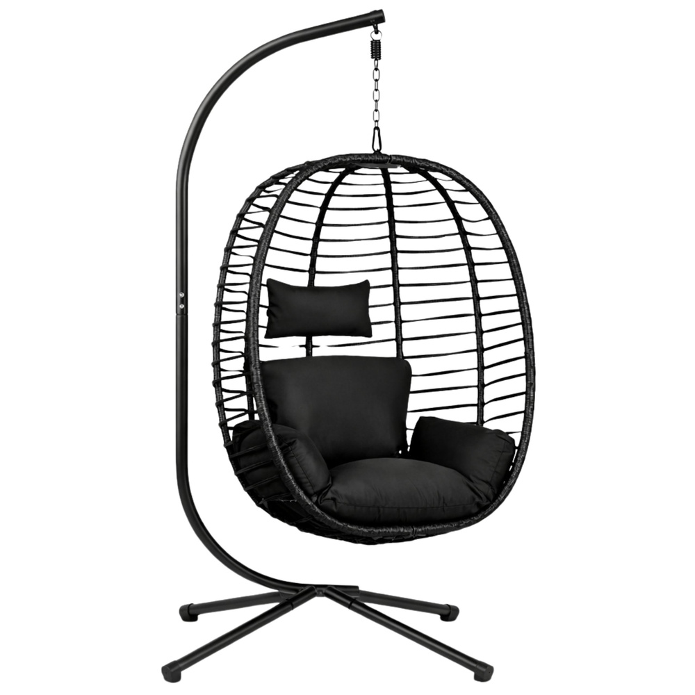 Viseća stolica za ljuljanje, crna