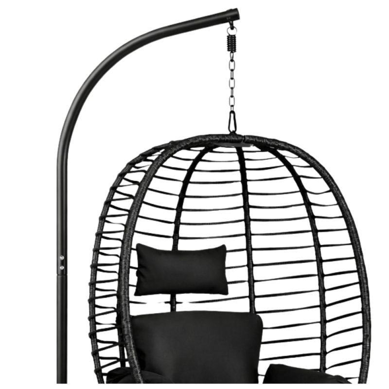 Viseća stolica za ljuljanje, crna