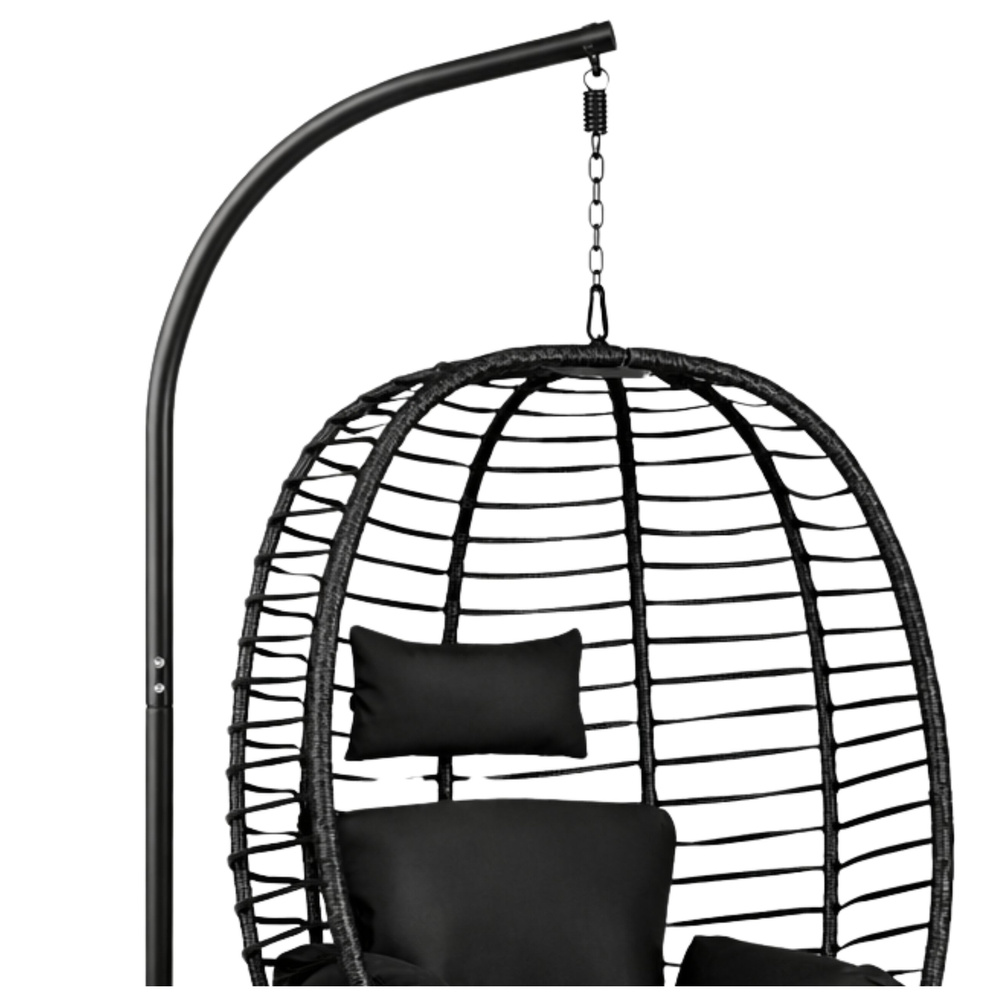 Viseća stolica za ljuljanje, crna