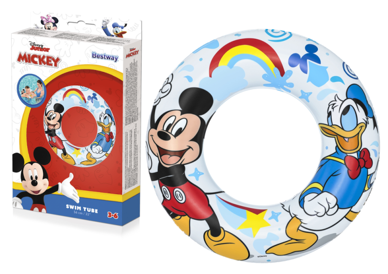 Napuhani kolut za plivanje Mickey Mouse 56 cm Bestway 91004