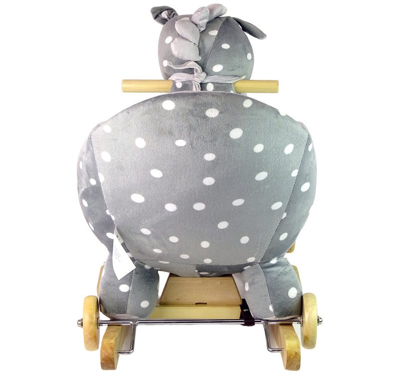 Konjić za ljuljanje 2u1 sivi s točkicama