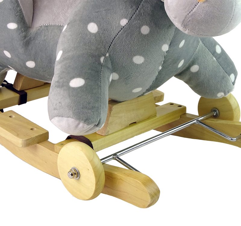 Konjić za ljuljanje 2u1 sivi s točkicama