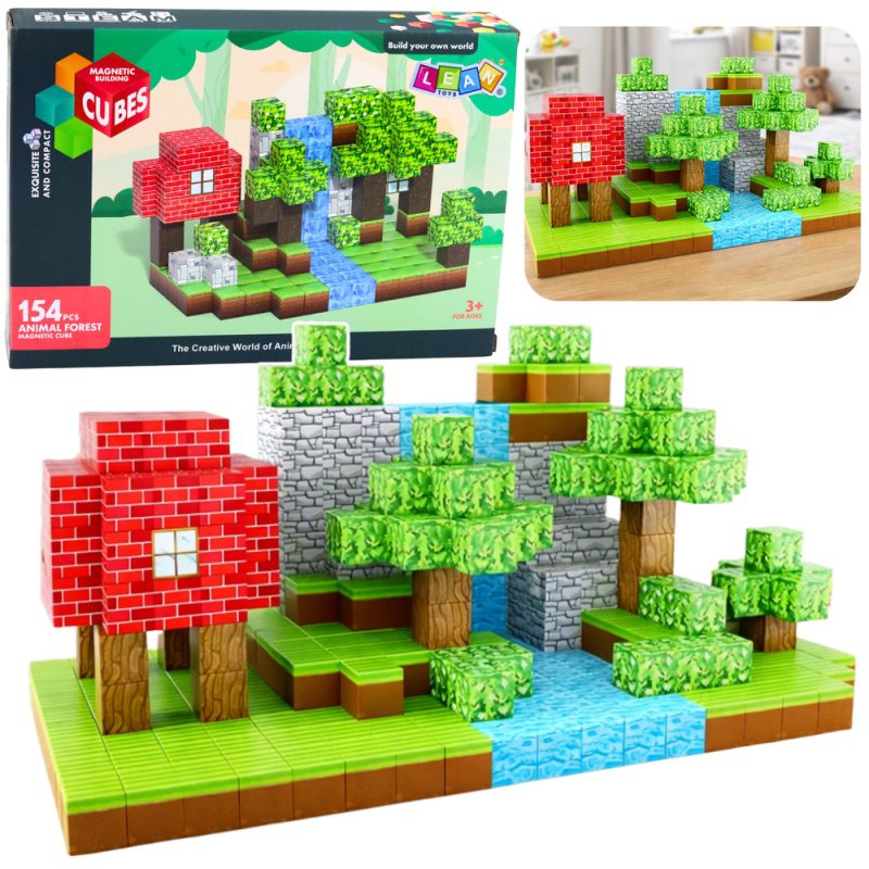Set magnetskih blokova Kocke Pixels Forest 3D 154 kom