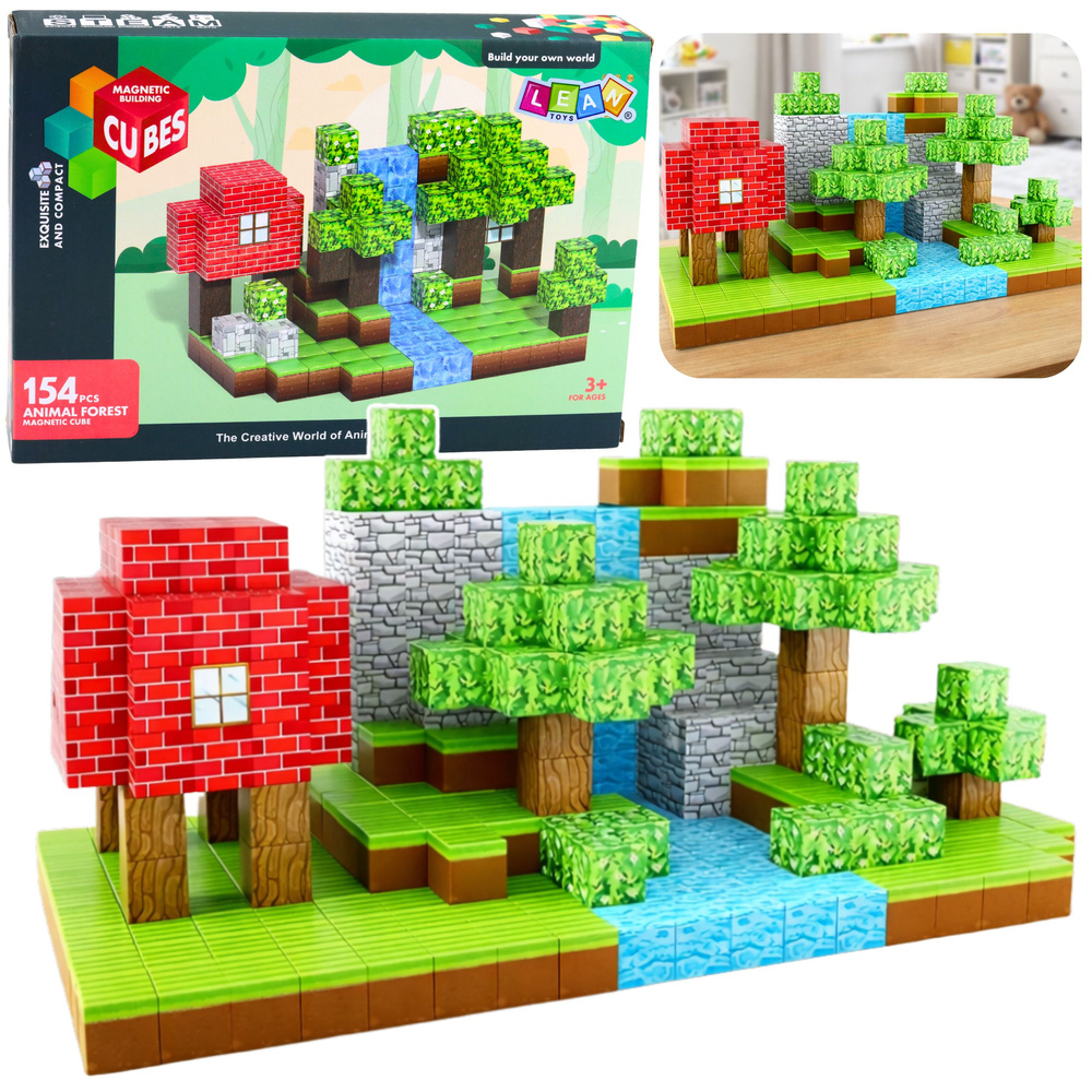 Set magnetskih blokova Kocke Pixels Forest 3D 154 kom