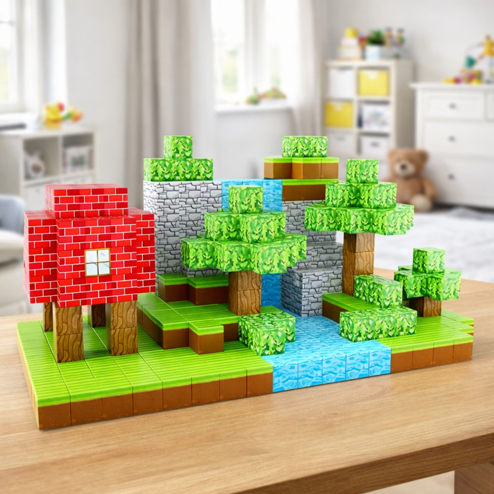 Set magnetskih blokova Kocke Pixels Forest 3D 154 kom