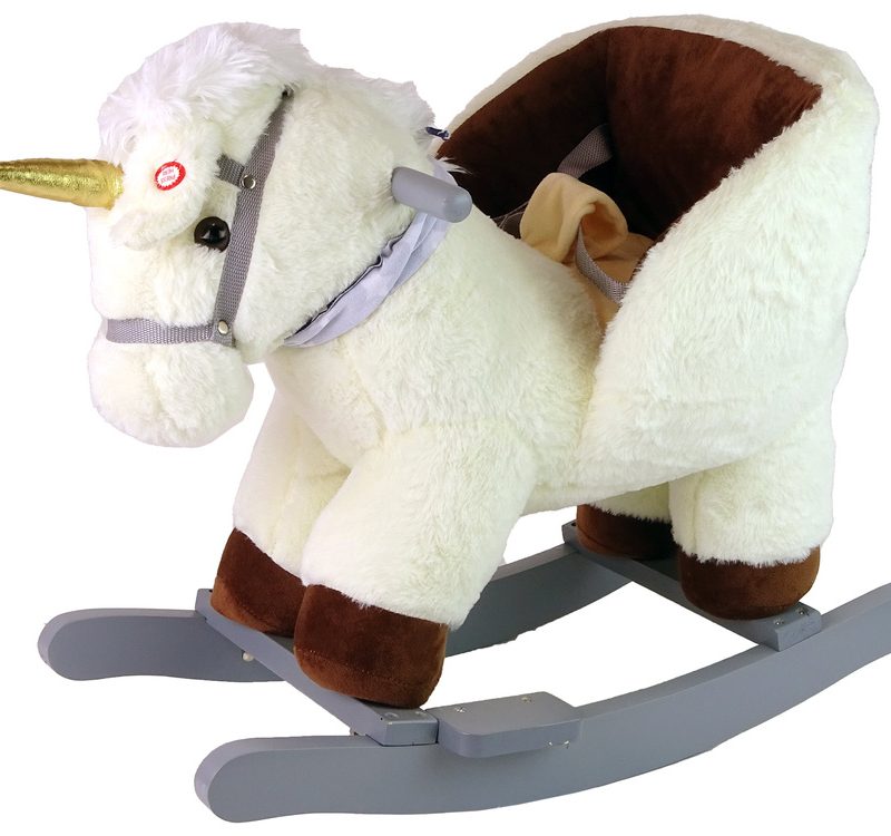 Konjić za ljuljanje jednorog bež