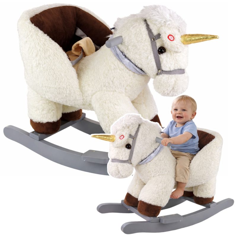 Konjić za ljuljanje jednorog bež