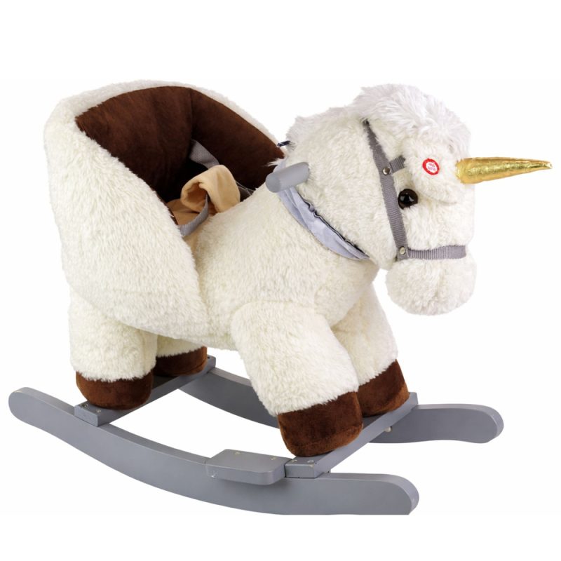 Konjić za ljuljanje jednorog bež