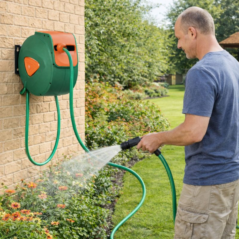 Zidni automatski kolut s vrtnim crijevom 30 m + 2 m