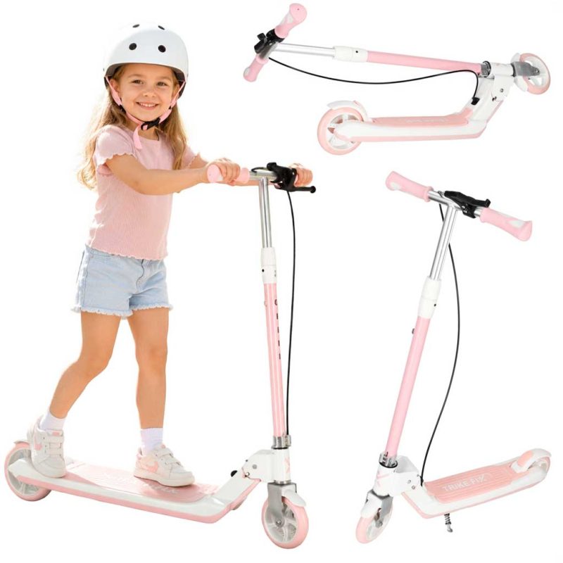 TRIKE-FIX-children-s-scooter-two-wheel-LED-folding-double-brakes-pink-186752 TRIKE FIX dječji romobil na dva kotača s LED osvjetljenjem i dvostrukim kočnicama, roza