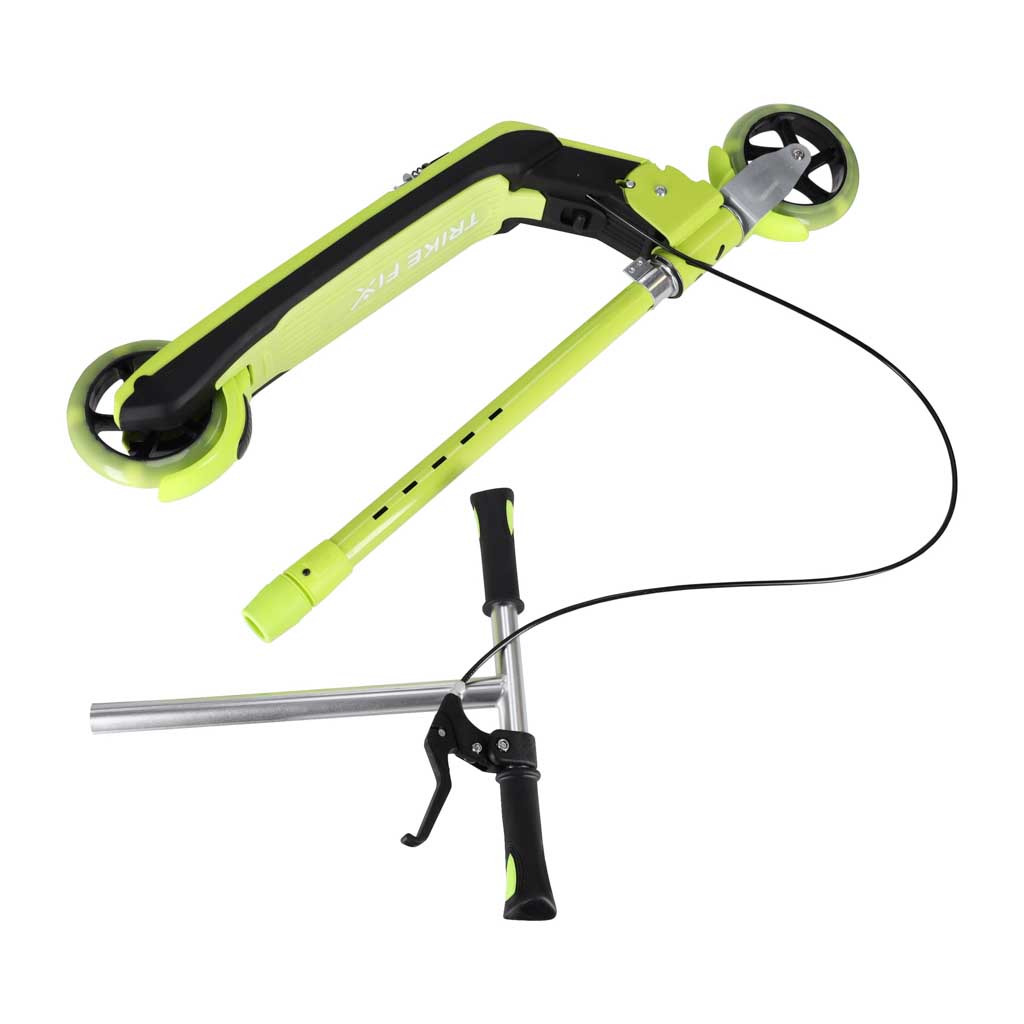 TRIKE-FIX-kids-scooter-two-wheel-LED-folding-double-brakes-neon-green-186750 TRIKE FIX dječji romobil na dva kotača s LED osvjetljenjem i dvostrukim kočnicama, neon zeleni