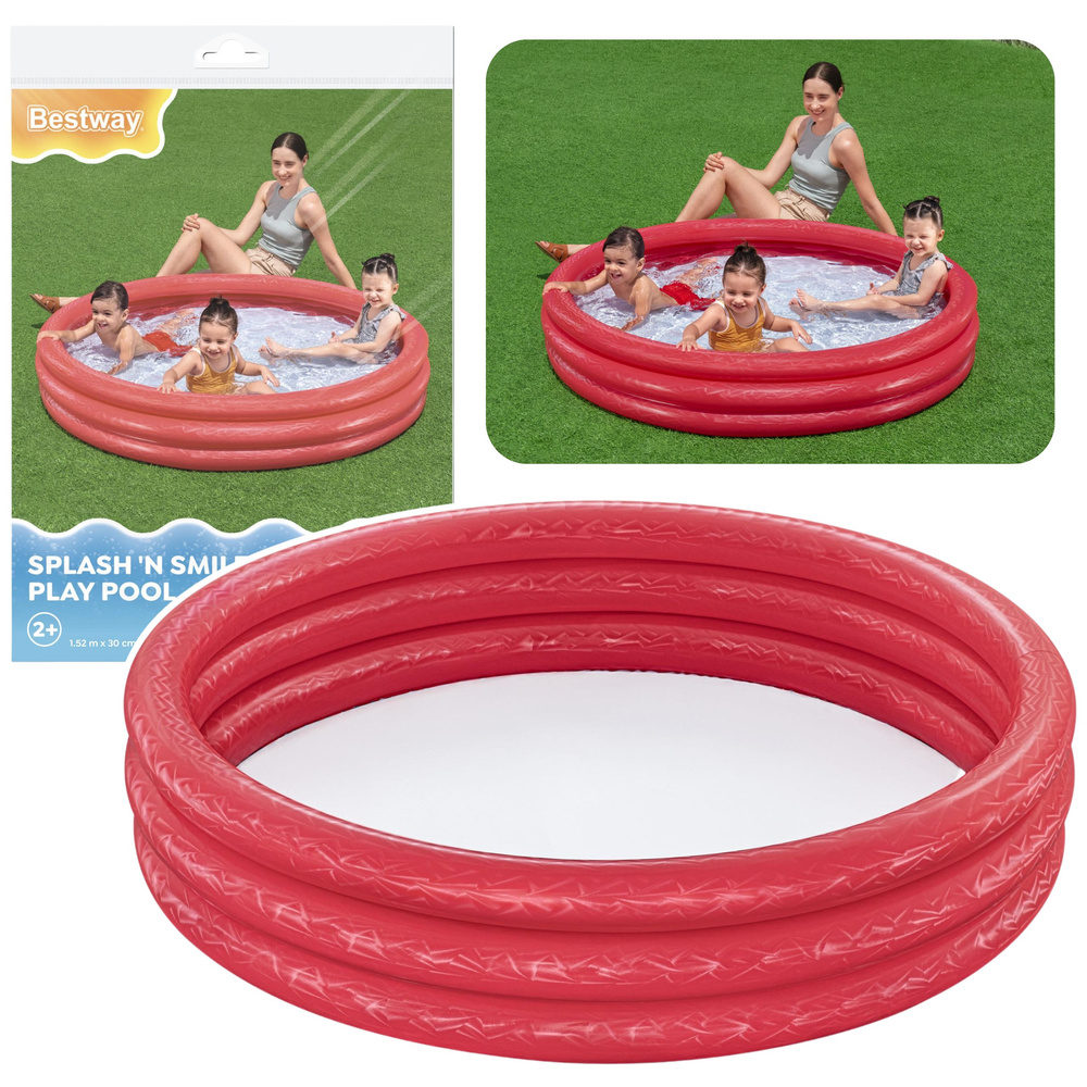 Napuhani dječji bazen crveni Splash N Smile 152 cm Bestway 51026