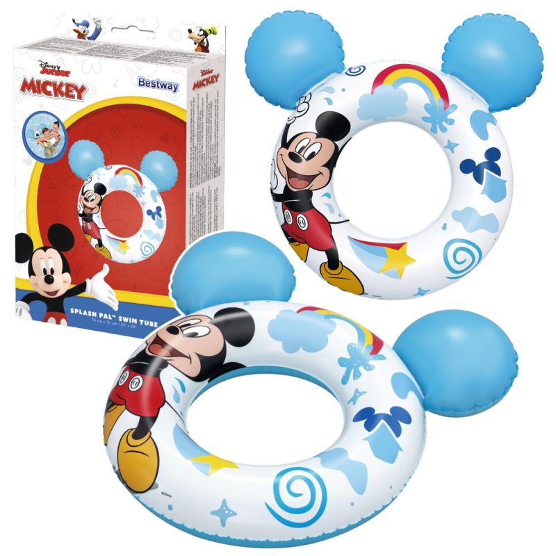 Napuhani kolut Mickey Mouse za djecu s ušima plavi Bestway 9102K