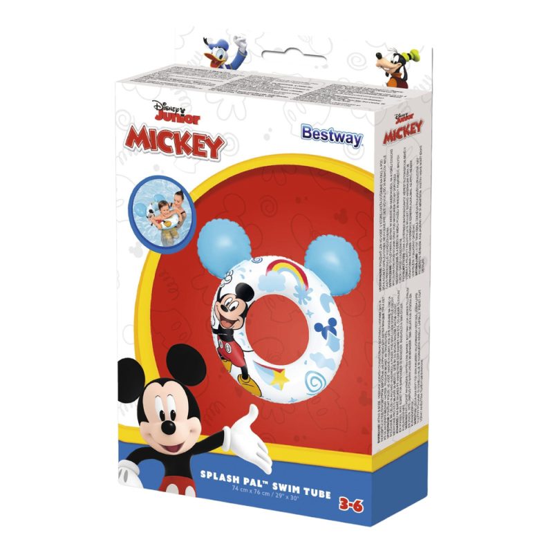 Napuhani kolut Mickey Mouse za djecu s ušima plavi Bestway 9102K