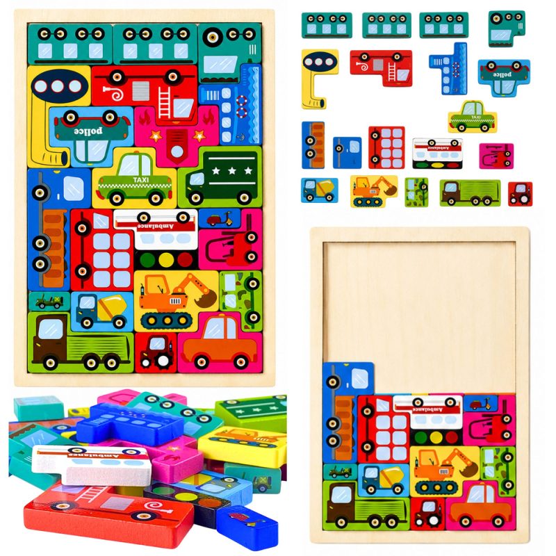 eng_pl_Wooden-Puzzle-Brain-Teaser-Logic-Puzzle-Colorful-Vehicles-23-pcs-28837_1 Drvena slagalica Šarena vozila 23 dijela