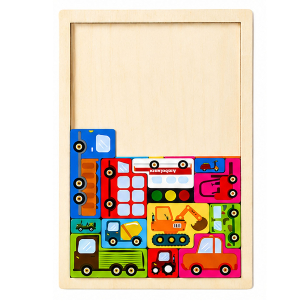 eng_pl_Wooden-Puzzle-Brain-Teaser-Logic-Puzzle-Colorful-Vehicles-23-pcs-28837_2 Drvena slagalica Šarena vozila 23 dijela