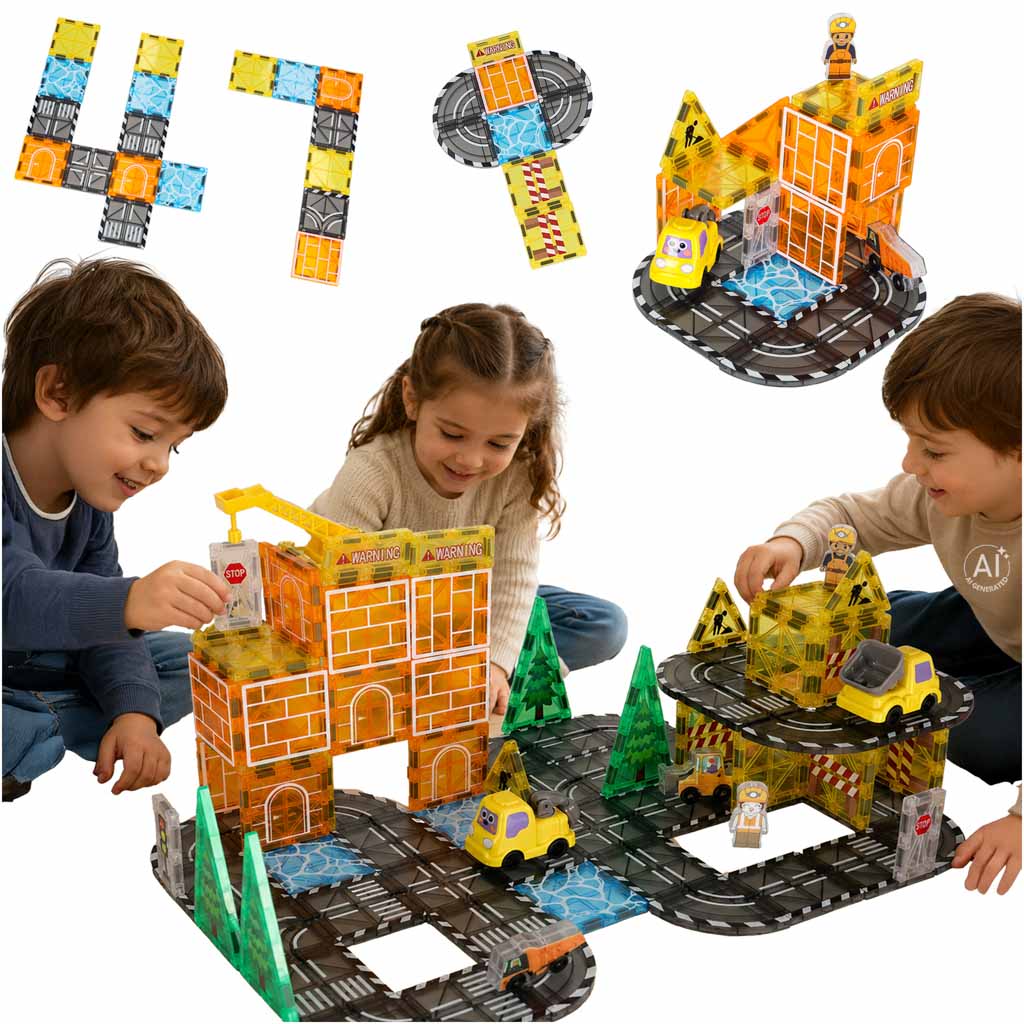 3D magnetske građevinske kocke građevinski strojevi 92 elementa