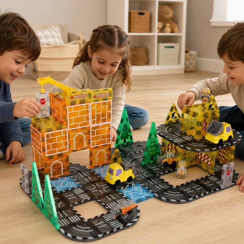 3D magnetske građevinske kocke građevinski strojevi 92 elementa