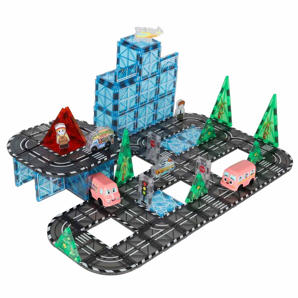 3D magnetske građevinske kocke grad i auti 91 element