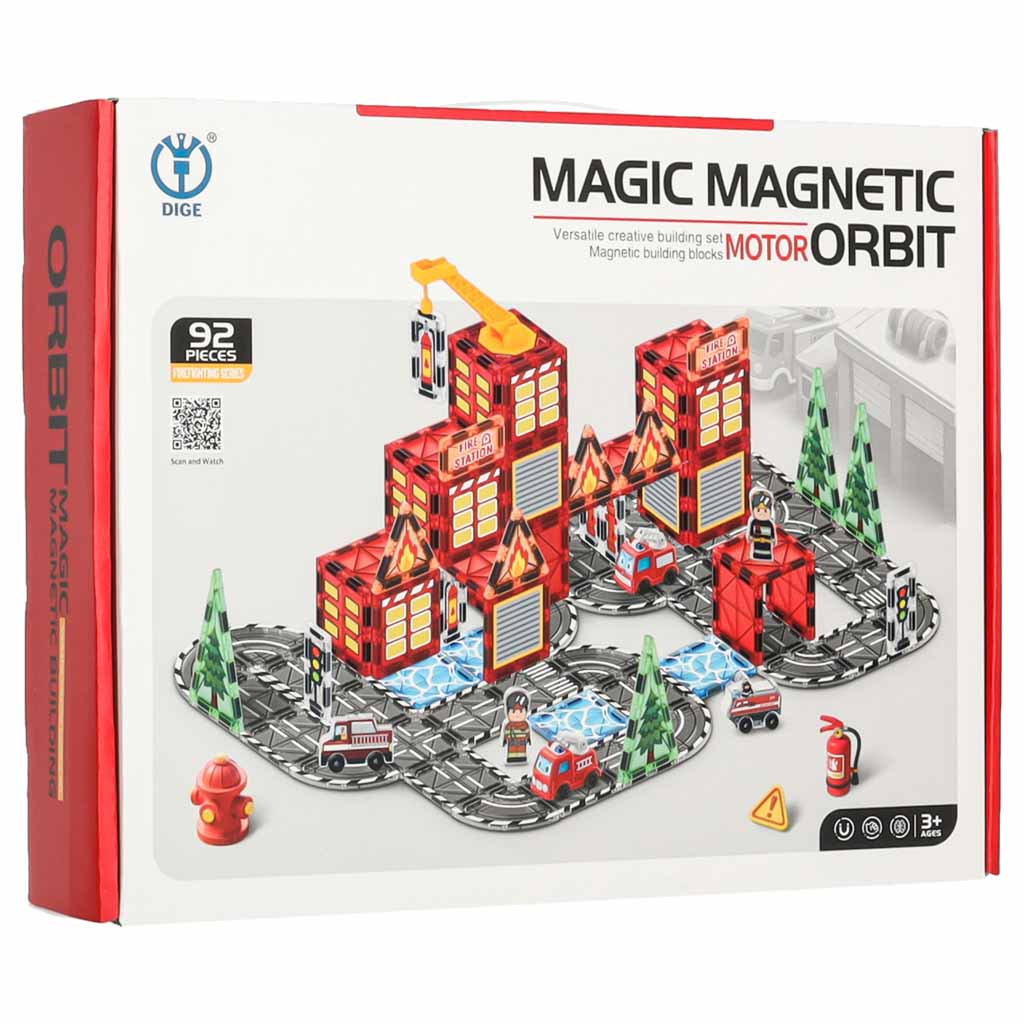 3D magnetske građevinske kocke vatrogasci 92 elementa