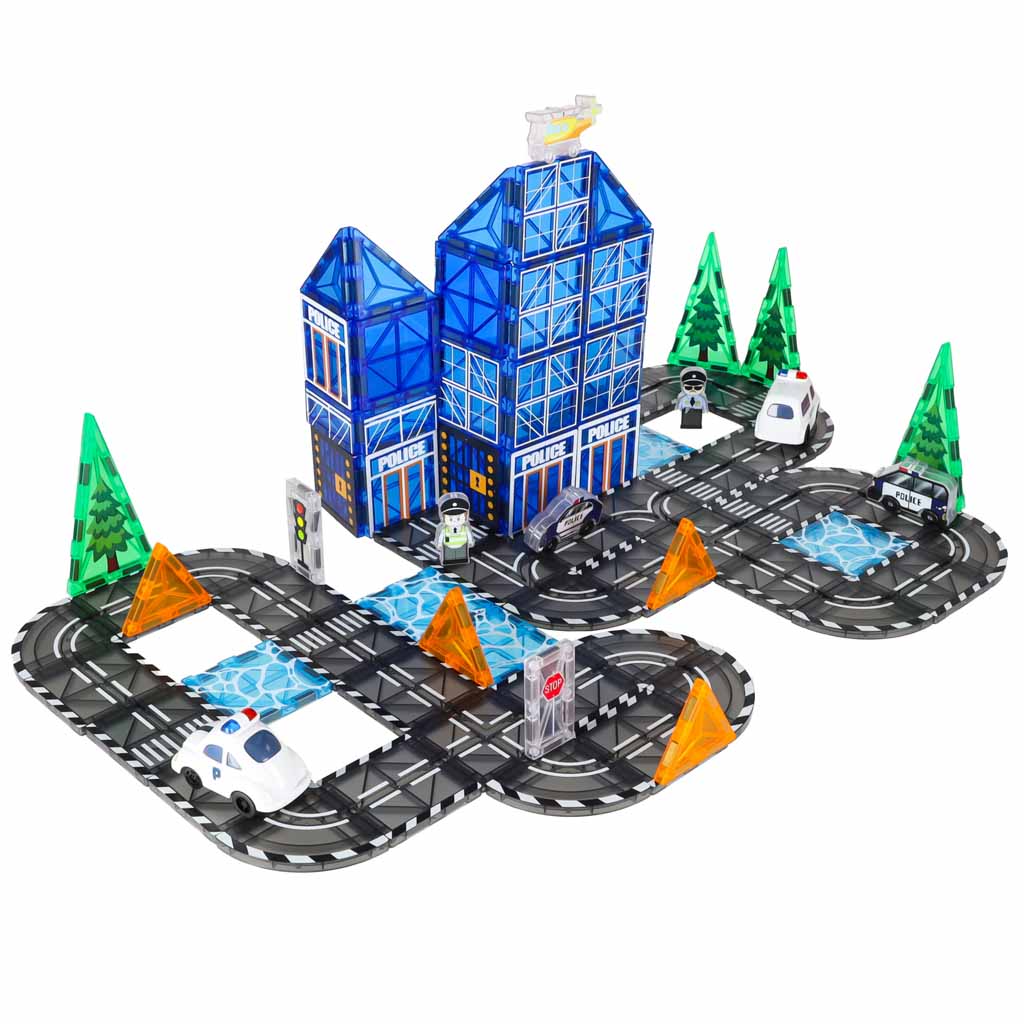 3D magnetske građevinske kocke policija 91 element