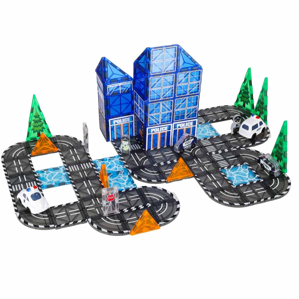 3D magnetske građevinske kocke policija 91 element