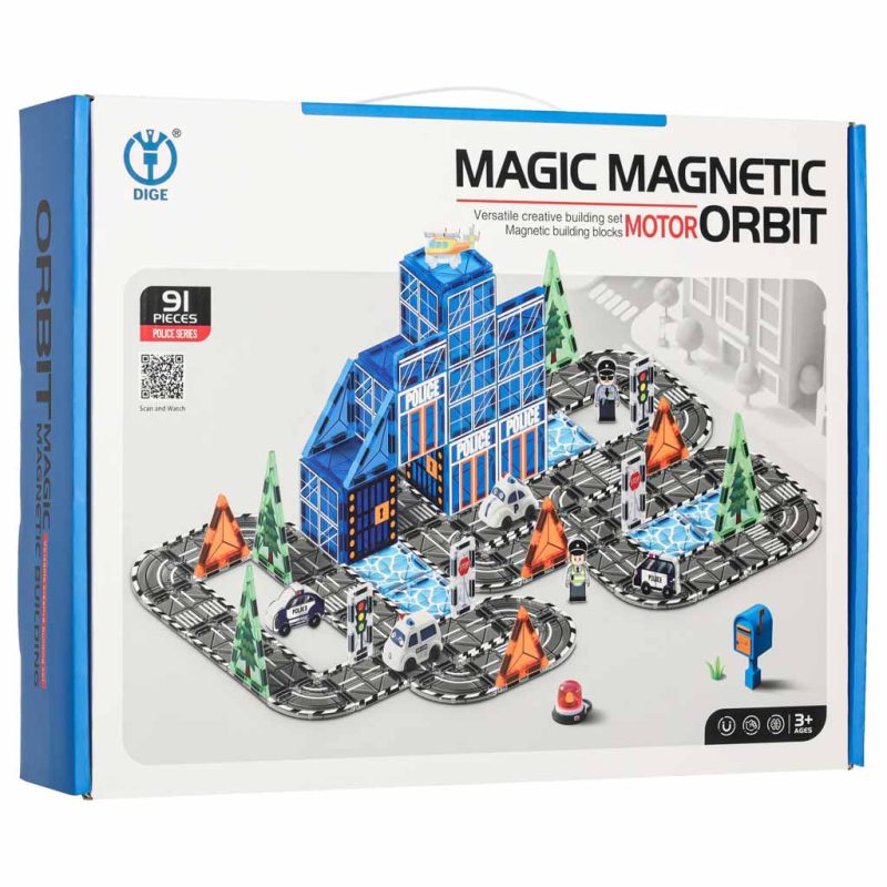3D magnetske građevinske kocke policija 91 element