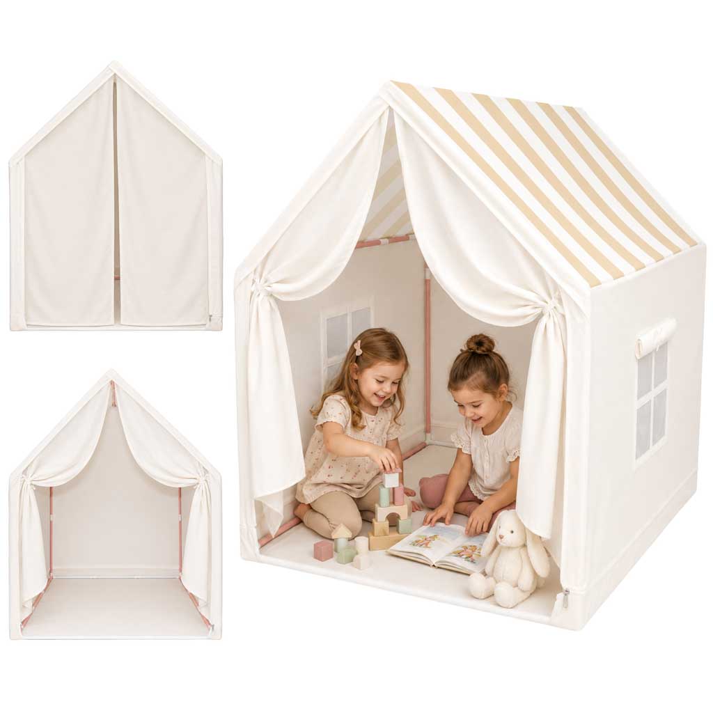 Children-s-play-tent-foldable-yellow-with-stripes-for-the-kids-room-187679 Dječji šator za igru, sklopivi žuti s prugama za dječju sobu