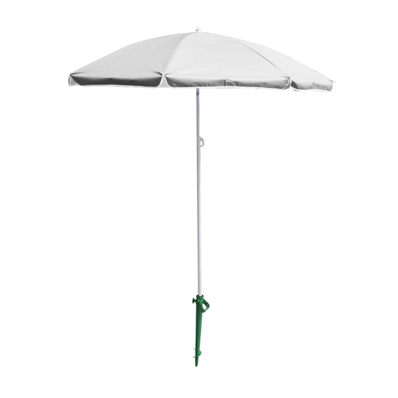 Vrtni suncobran za plažu, podesivi, sklopivi, UV, 150 cm, sivi