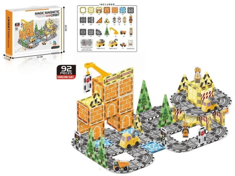3D magnetske građevinske kocke građevinski strojevi 92 elementa