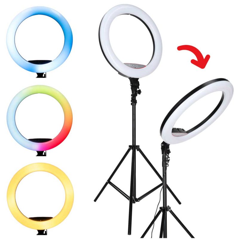 RGB LED selfie okruglo svjetlo na tronošcu s 3 držača