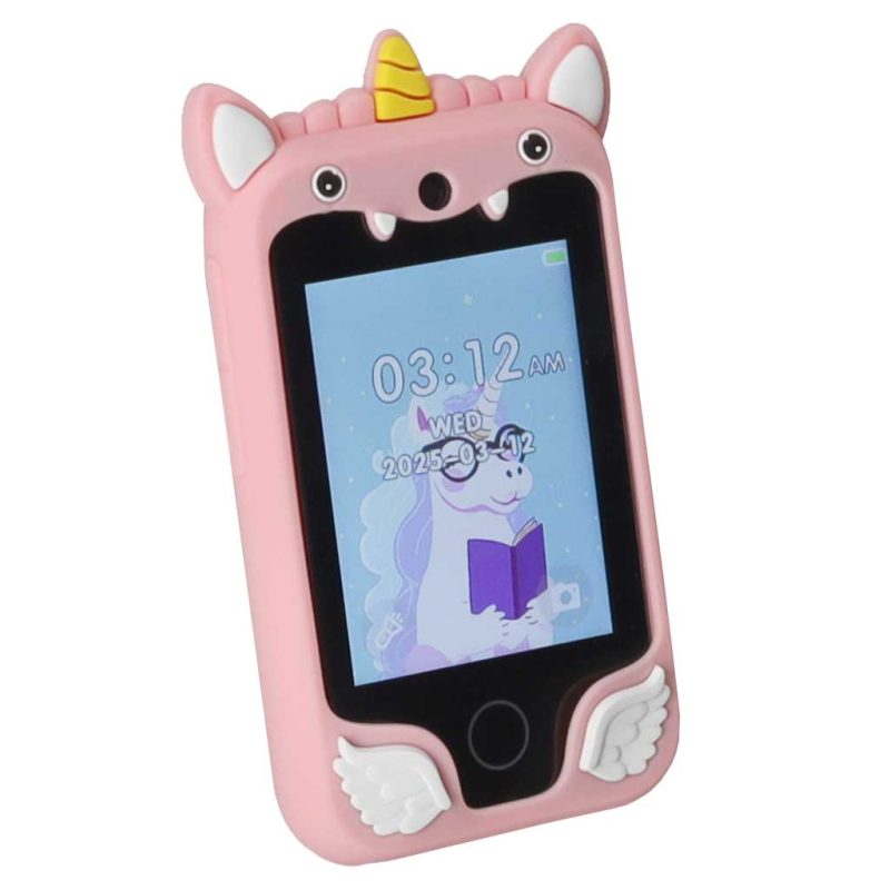 Smartphone-for-kids-with-camera-8GB-card-pink-unicorn-187974 Dječji pametni telefon s kamerom, memorijska kartica od 8 GB, rozi jednorog