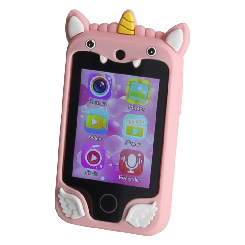 Smartphone-for-kids-with-camera-8GB-card-pink-unicorn-187975 Dječji pametni telefon s kamerom, memorijska kartica od 8 GB, rozi jednorog